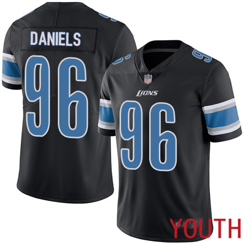 Detroit Lions Limited Black Youth Mike Daniels Jersey NFL Football #96 Rush Vapor Untouchable->youth nfl jersey->Youth Jersey